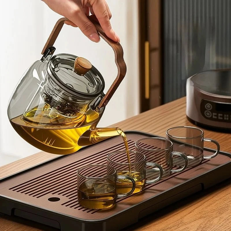 Glass and Steam Combined Tea Pot - Large Capacity for Home Use, Suitable for Brewing Tea and Boiling Water in A Single Pot