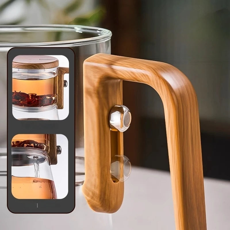 Home New Magnetic Suction Floaty Cup Teapot New heat-resistant Glass Magnetic Bomb Tea Water Separation Cup Tea Set