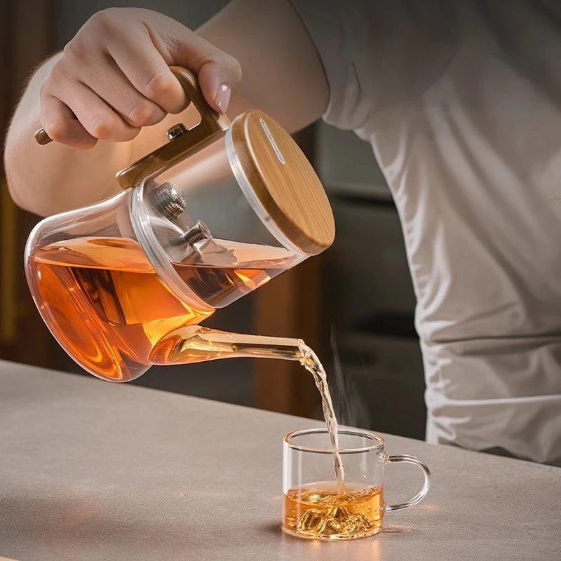 Home New Magnetic Suction Floaty Cup Teapot New heat-resistant Glass Magnetic Bomb Tea Water Separation Cup Tea Set