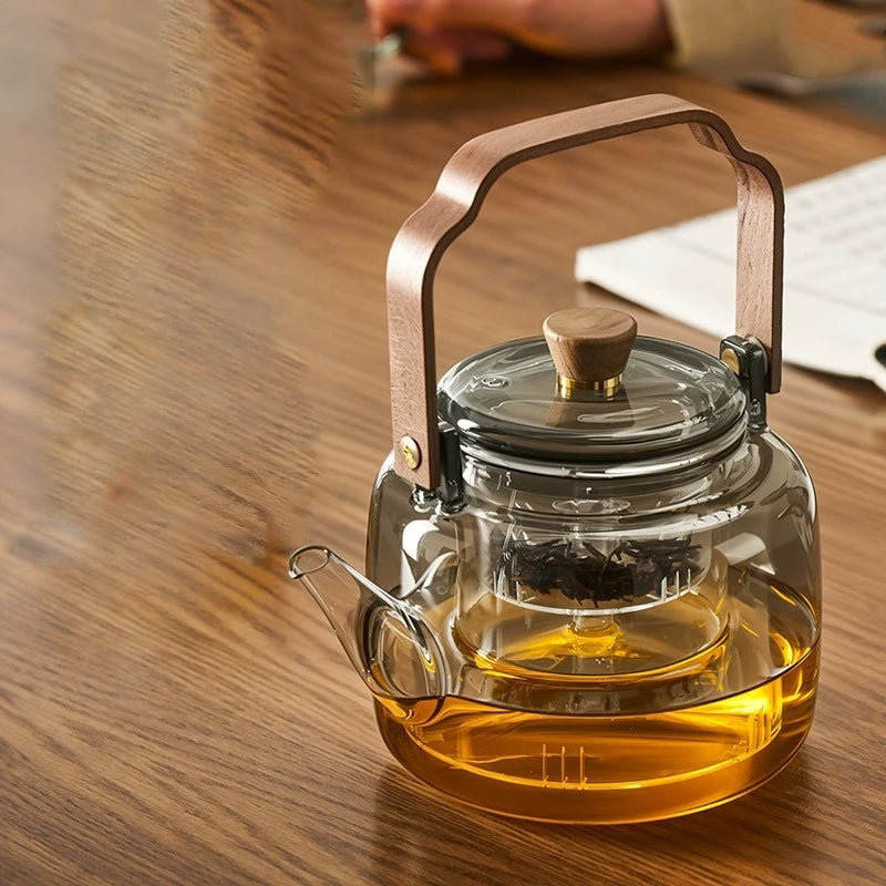 Glass and Steam Combined Tea Pot - Large Capacity for Home Use, Suitable for Brewing Tea and Boiling Water in A Single Pot