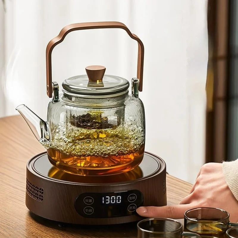 Glass and Steam Combined Tea Pot - Large Capacity for Home Use, Suitable for Brewing Tea and Boiling Water in A Single Pot
