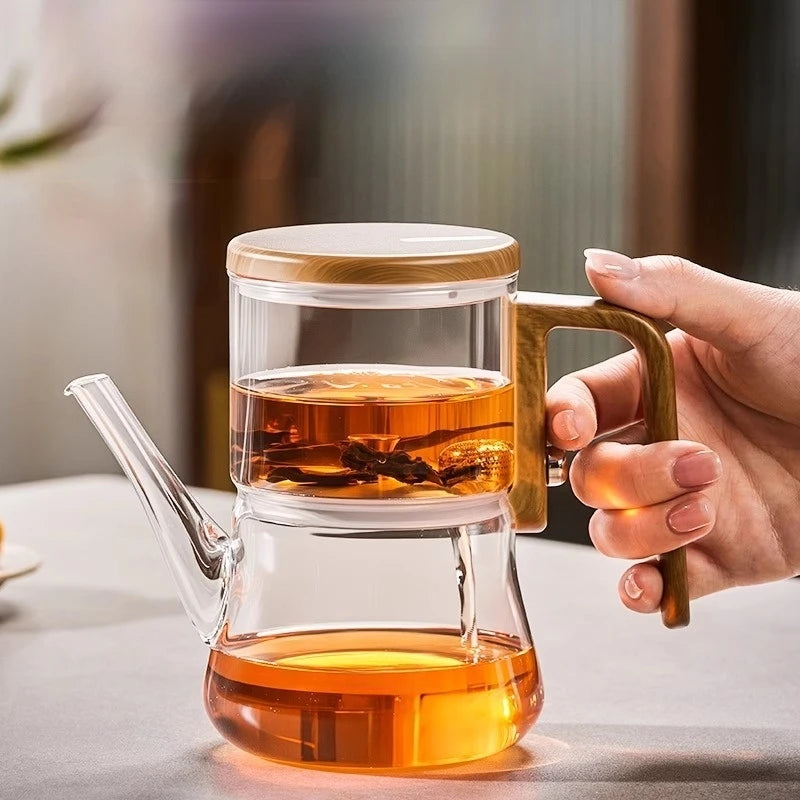 Home New Magnetic Suction Floaty Cup Teapot New heat-resistant Glass Magnetic Bomb Tea Water Separation Cup Tea Set